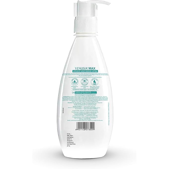 VENUSIA Max Intensive Moisturizing Lotion|Dermatologist Recommended|Clinically Proven Long-Lasting Moisturization|For Normal To Very Dry Skin|Cocoa Butter, Shea Butter, Mango Butter & Aloe Vera 300 G - Image 2