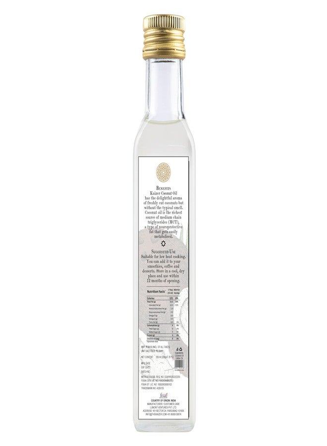 KAIZER Premium Coconut Cold Pressed Oil, Pure & Unprocessed, 250 ml - Image 2