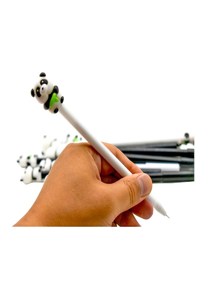 Lopenle 12 Pcs Adorable Panda Pens Novelty Animal Pen Cartoon Gel Pens For School Party Birthday Christmas Office - Image 2