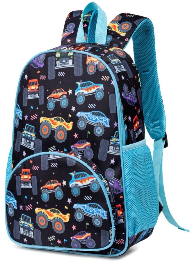 LOIDOU Toddler Backpack Boys 15 Inch Kids Preschool Kindergarten School Backpack Book Bag for Daycare Nursery Travel, Blue Truck Car, Small, Kids Backpack - Image 1