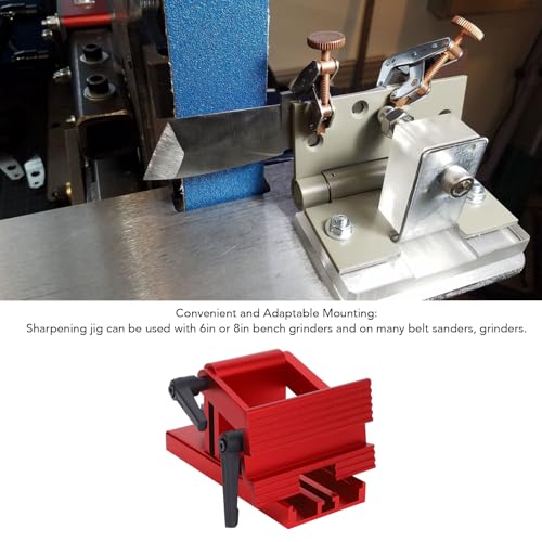 Sunisfa Adjustable Replacement Tool Rest Sharpening Jig, Metal 6in 8in Bench Grinder Sharpening Jig for 6 inch or 8 inch Bench Grinder and Belt Sander, Tool Rest (Red) - Image 4