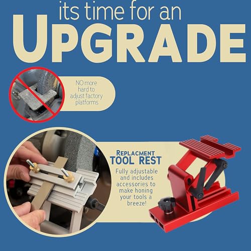 Sunisfa Adjustable Replacement Tool Rest Sharpening Jig, Metal 6in 8in Bench Grinder Sharpening Jig for 6 inch or 8 inch Bench Grinder and Belt Sander, Tool Rest (Red) - Image 5