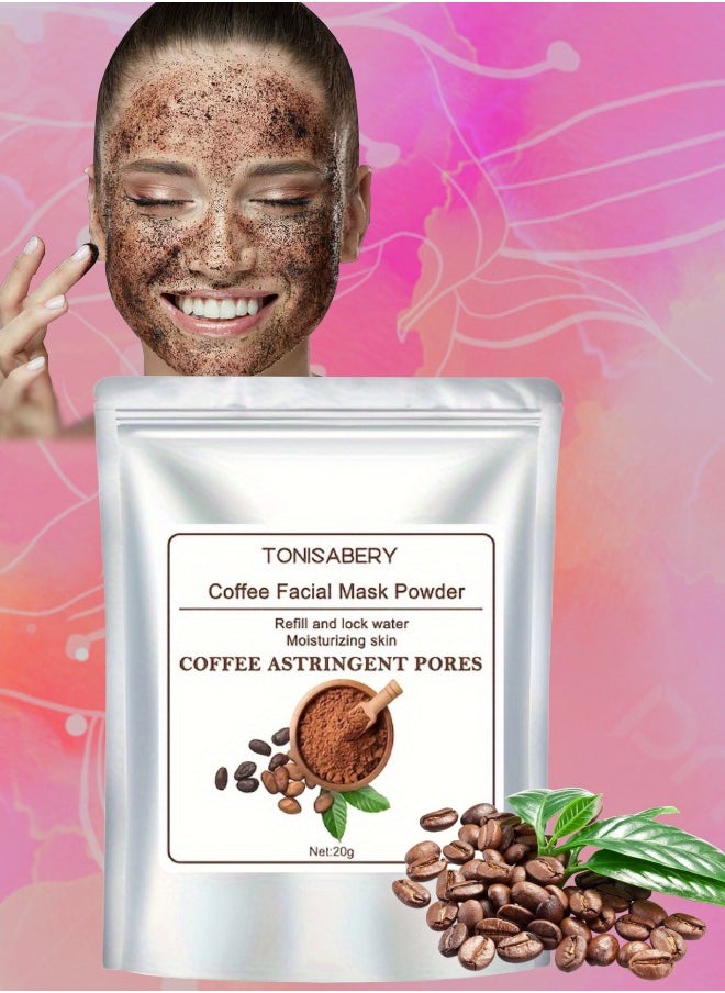 TONISABERY - Coffee Facial Mask Powder Peel Off Face Mask Refill and Lock Water Moisturizing Skin Coffee Astringent Pores Cool Oil Control Tighten Pores and Repair Redness and Dry Itching 20g - Image 1