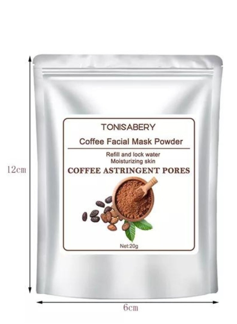 TONISABERY - Coffee Facial Mask Powder Peel Off Face Mask Refill and Lock Water Moisturizing Skin Coffee Astringent Pores Cool Oil Control Tighten Pores and Repair Redness and Dry Itching 20g - Image 1