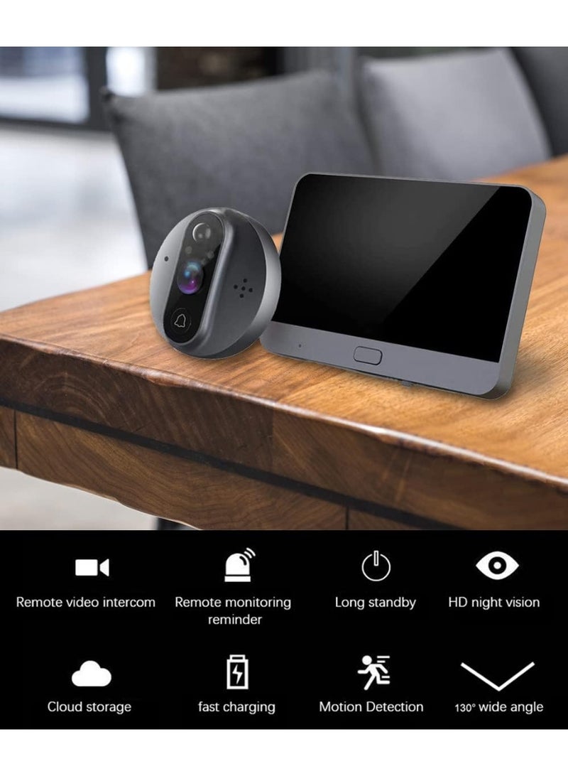 MOCOM Smart WiFi Peephole Camera Video Doorbell with 4.3” LCD Screen | 1080P HD Motion Detection Door Viewer | Tuya Smart App | Two-Way Audio | Night Vision | 5000mAh Rechargeable Battery | Alexa Compatible | Wide-Angle Security Camera for Apartment & Home - Image 5