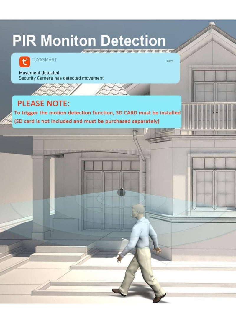 MOCOM Smart WiFi Peephole Camera Video Doorbell with 4.3” LCD Screen | 1080P HD Motion Detection Door Viewer | Tuya Smart App | Two-Way Audio | Night Vision | 5000mAh Rechargeable Battery | Alexa Compatible | Wide-Angle Security Camera for Apartment & Home - Image 3