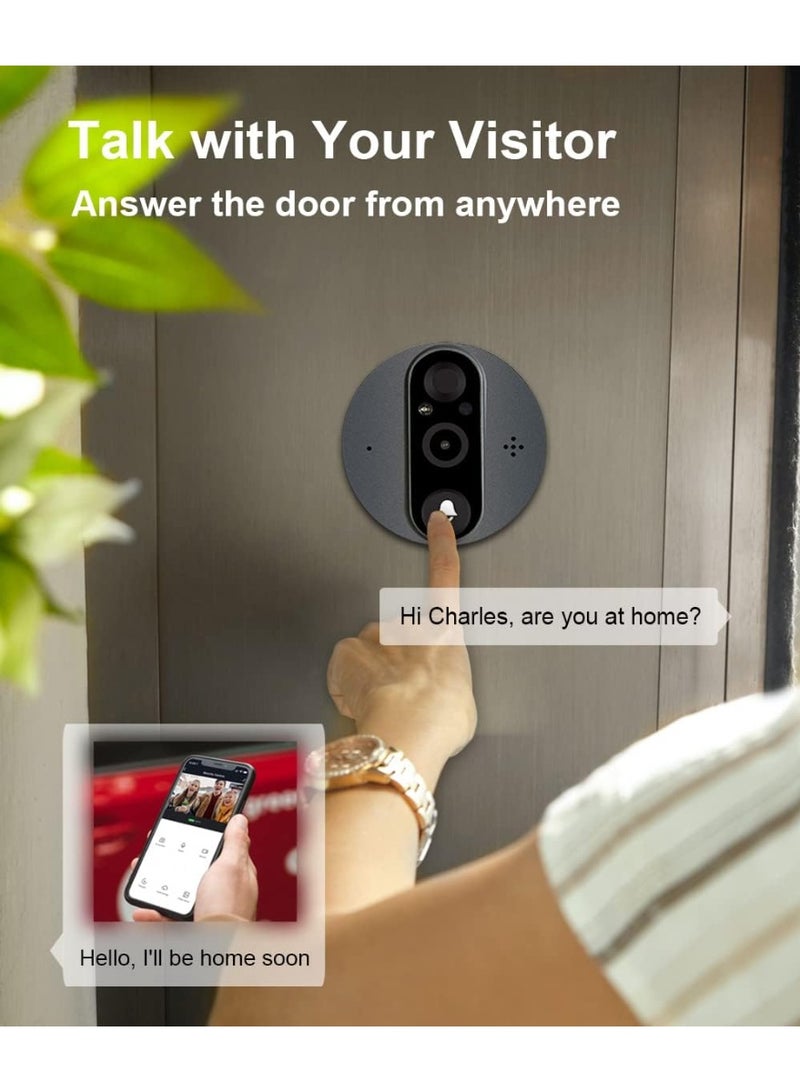 MOCOM Smart WiFi Peephole Camera Video Doorbell with 4.3” LCD Screen | 1080P HD Motion Detection Door Viewer | Tuya Smart App | Two-Way Audio | Night Vision | 5000mAh Rechargeable Battery | Alexa Compatible | Wide-Angle Security Camera for Apartment & Home - Image 4