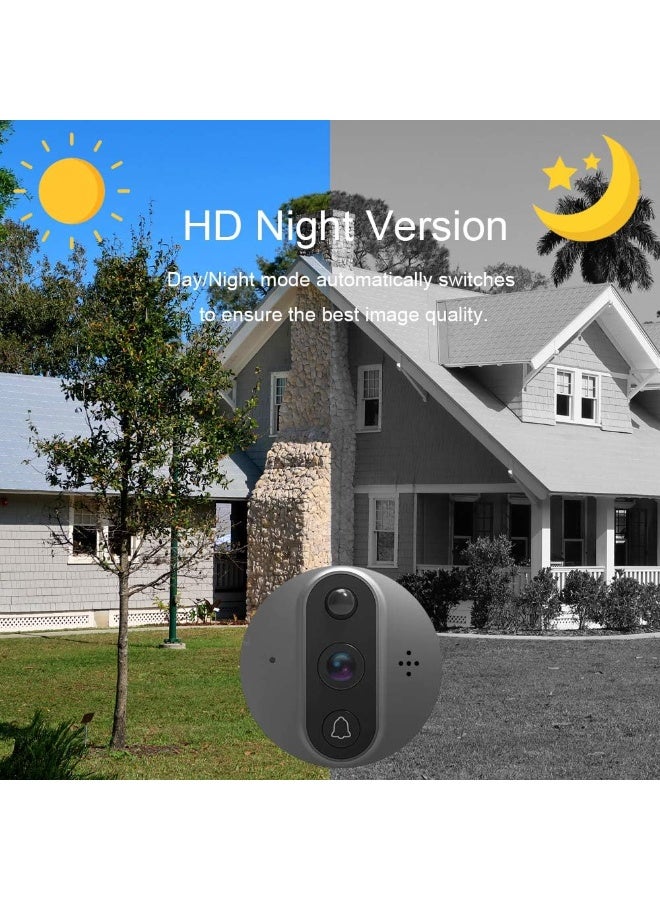 MOCOM Smart WiFi Peephole Camera Video Doorbell with 4.3” LCD Screen | 1080P HD Motion Detection Door Viewer | Tuya Smart App | Two-Way Audio | Night Vision | 5000mAh Rechargeable Battery | Alexa Compatible | Wide-Angle Security Camera for Apartment & Home - Image 2