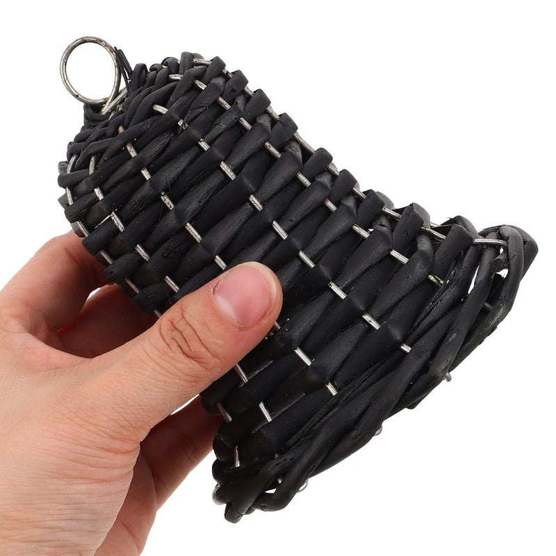 Handcrafted Rattan Bell Pendant 12cm Silent Woven Wall Hanging Decor For Room Holiday - Image 5