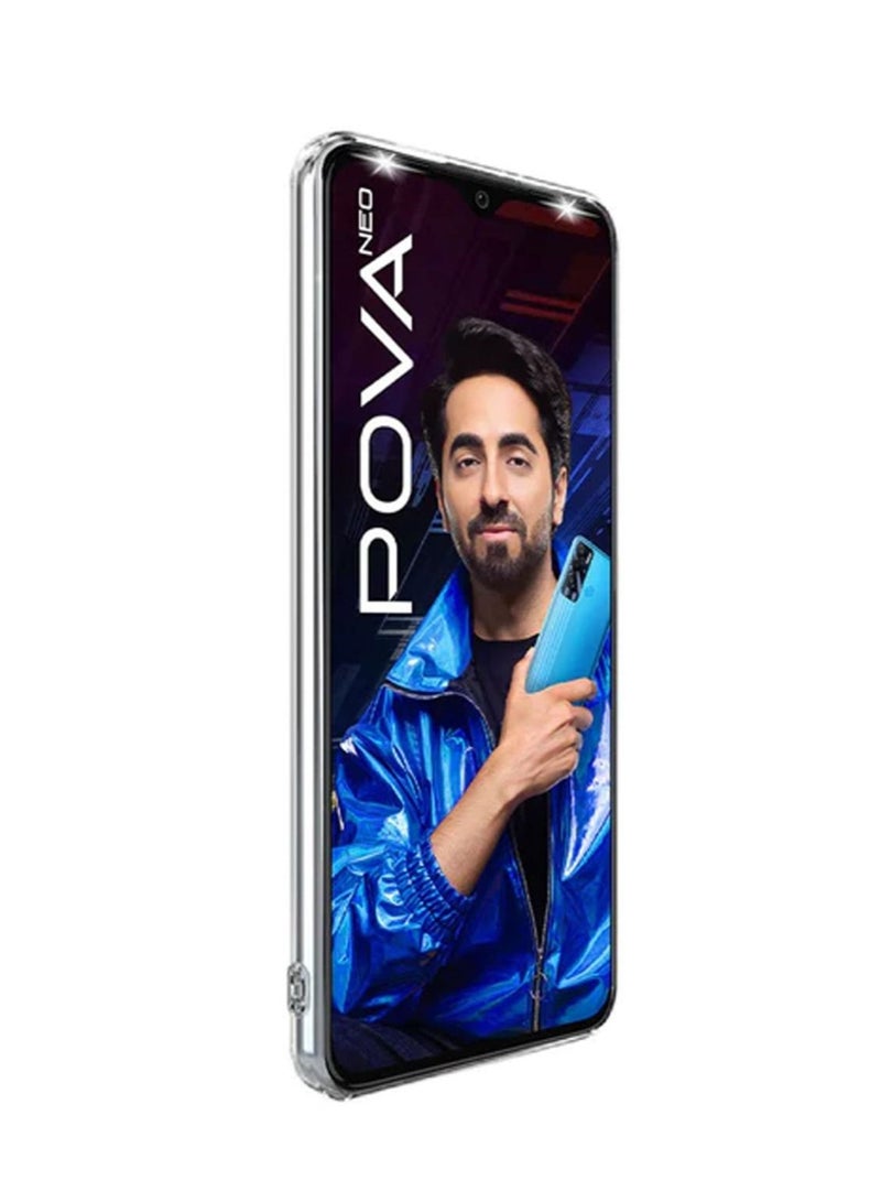 Techie جراب شفاف رفيع للغاية من Techie Tecno Pova Neo TPU ناعم بزاوية مضادة للصدمات ومضاد لبصمات الأصابع وغطاء خلفي شفاف واقٍ - Image 2