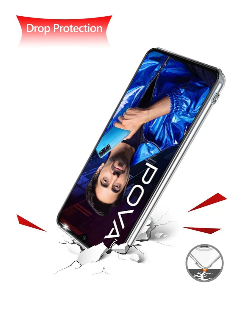 Techie جراب شفاف رفيع للغاية من Techie Tecno Pova Neo TPU ناعم بزاوية مضادة للصدمات ومضاد لبصمات الأصابع وغطاء خلفي شفاف واقٍ - Image 5