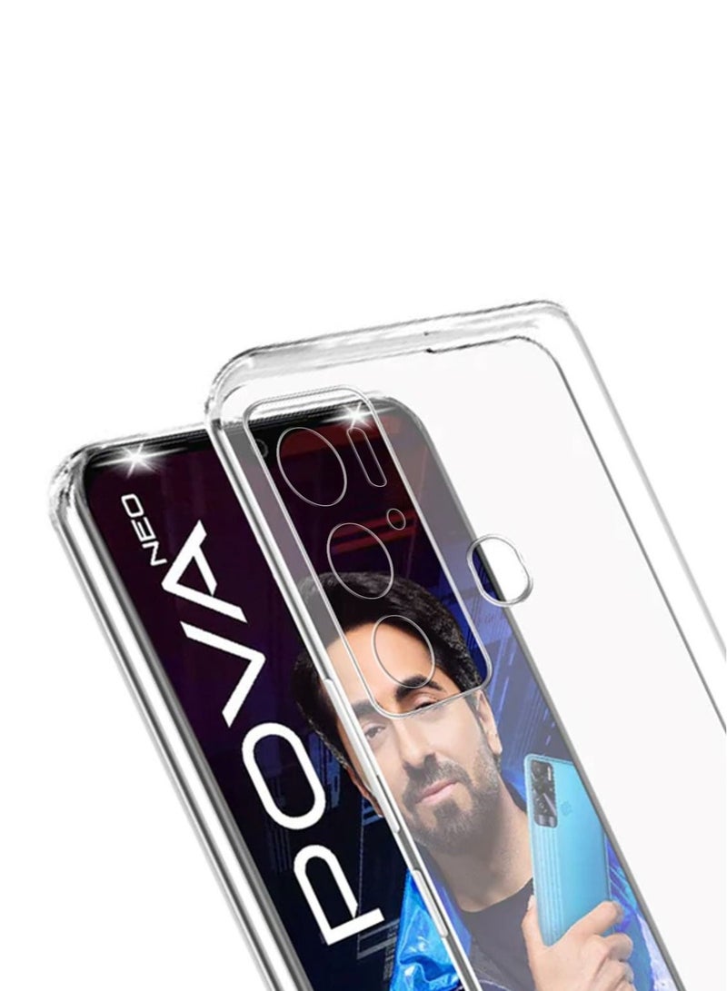 Techie جراب شفاف رفيع للغاية من Techie Tecno Pova Neo TPU ناعم بزاوية مضادة للصدمات ومضاد لبصمات الأصابع وغطاء خلفي شفاف واقٍ - Image 3