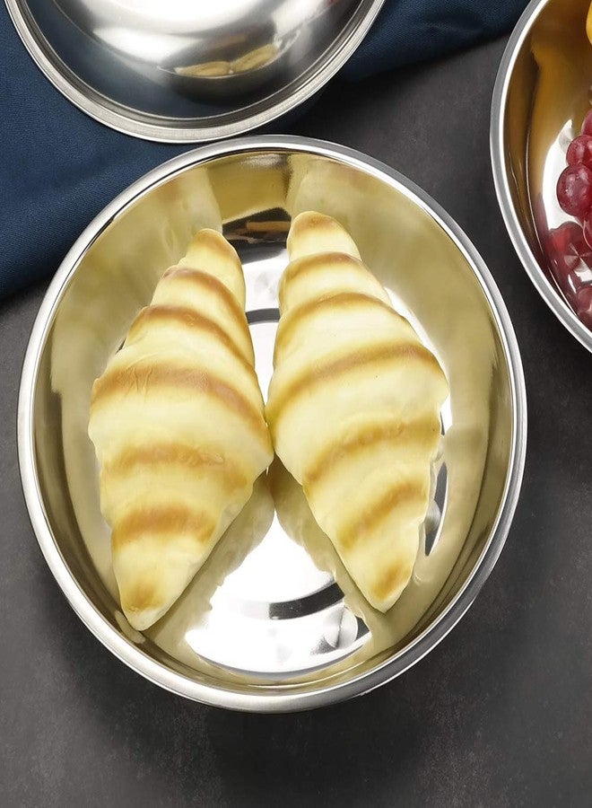 Teyyvn 4-Pack Stainless Steel Dinner Plates, Round Camping Plates, 9.2-Inch - Image 3
