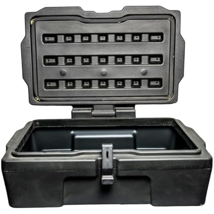 rayihni Powersports UTV Roof Cargo Box - Black, 25L Capacity Roof Mount Box - Image 3