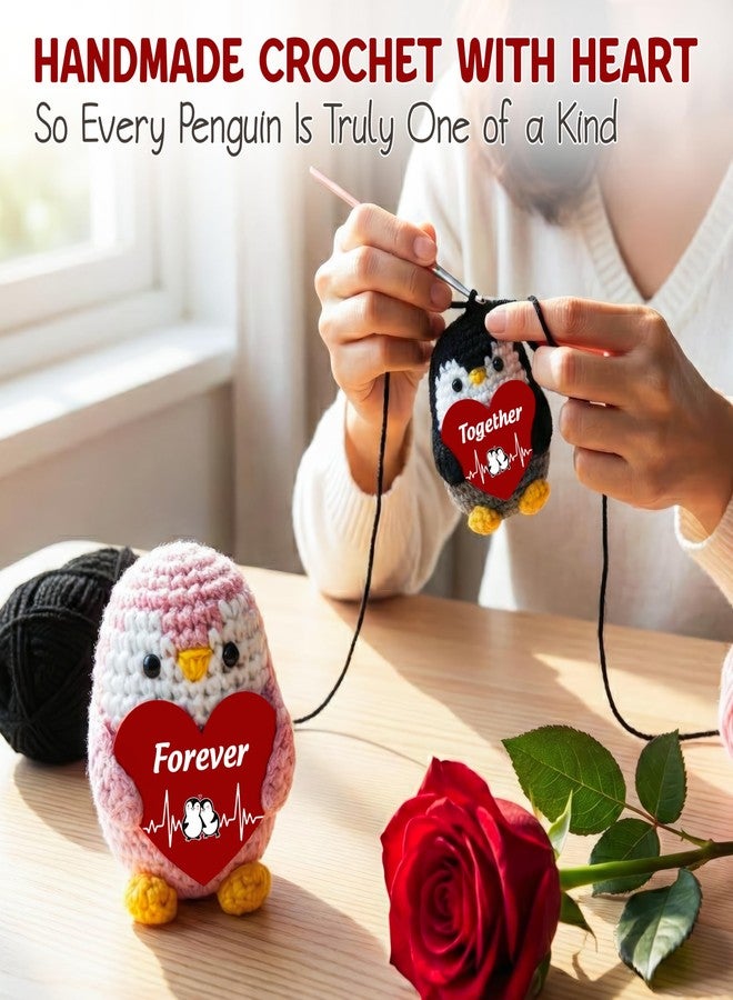 OASSIE Anniversary Couple Gifts for Him and Her - Positive Penguin Couple Crochet with Card - Birthday Anniversary Wedding Gifts for Men Women Couples Husband Wife Boyfriend Girlfriend - Image 4
