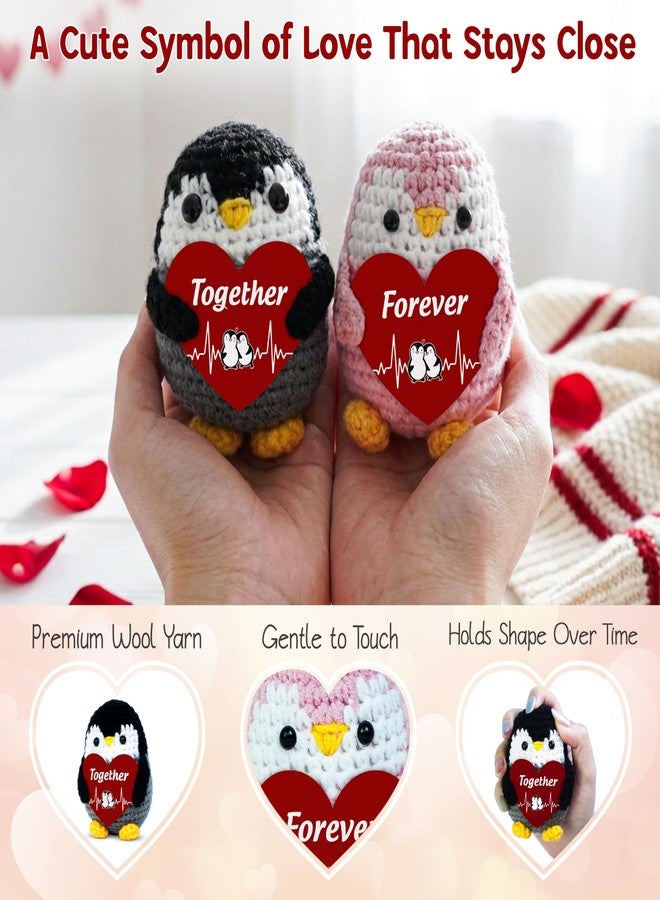 OASSIE Anniversary Couple Gifts for Him and Her - Positive Penguin Couple Crochet with Card - Birthday Anniversary Wedding Gifts for Men Women Couples Husband Wife Boyfriend Girlfriend - Image 5