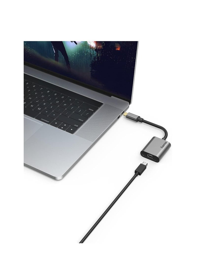Hama 200306 Video Adapter Set, 6 in 1, USB-C, Mini-DisplayPort, HDMI™, VGA, alu