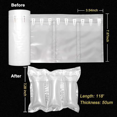 Hijelyn Air Pillows for Shipping with Pump Packaging Air Bags 400 Count Inflatable Shipping Supplies Box Filler Packing Materials Alternative to Packing Peanuts, Purse Stuffers for Shape 3.54" x 7.87" - Image 4