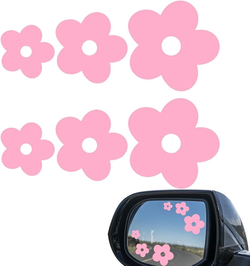 Pink Flower Car Stickers Self Adhesive Waterproof Anti UV Decor for Bumper Laptop Window Motorcycle - Image 1