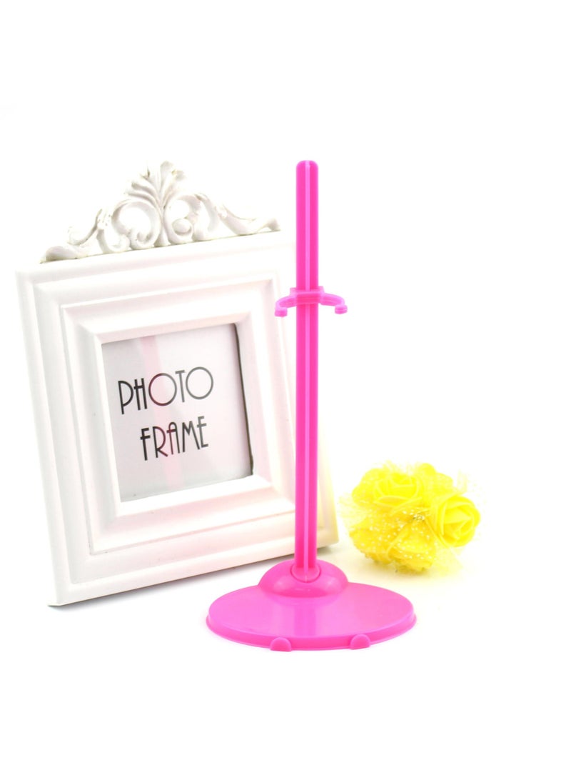 general 1 Pcs Doll Changing Doll 29Cm Wedding Dress Universal Toy Accessory Standing Clip Doll Clothing Display Stand House Miniature Scene Decor Pink - Image 1