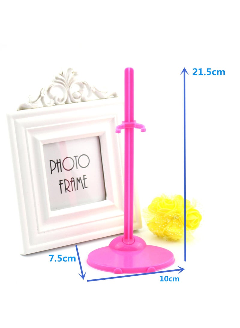 general 1 Pcs Doll Changing Doll 29Cm Wedding Dress Universal Toy Accessory Standing Clip Doll Clothing Display Stand House Miniature Scene Decor Pink - Image 2