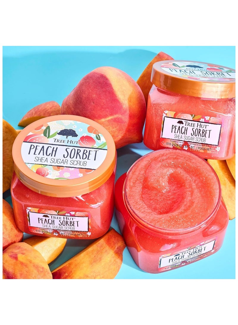 Tree Hut Peach Sorbet Shea Sugar Exfoliating & Hydrating Body Scrub 510 Gm  - Image 2