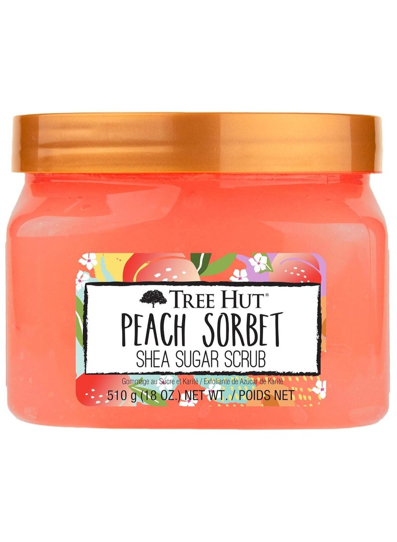 Tree Hut Peach Sorbet Shea Sugar Exfoliating & Hydrating Body Scrub 510 Gm  - Image 1