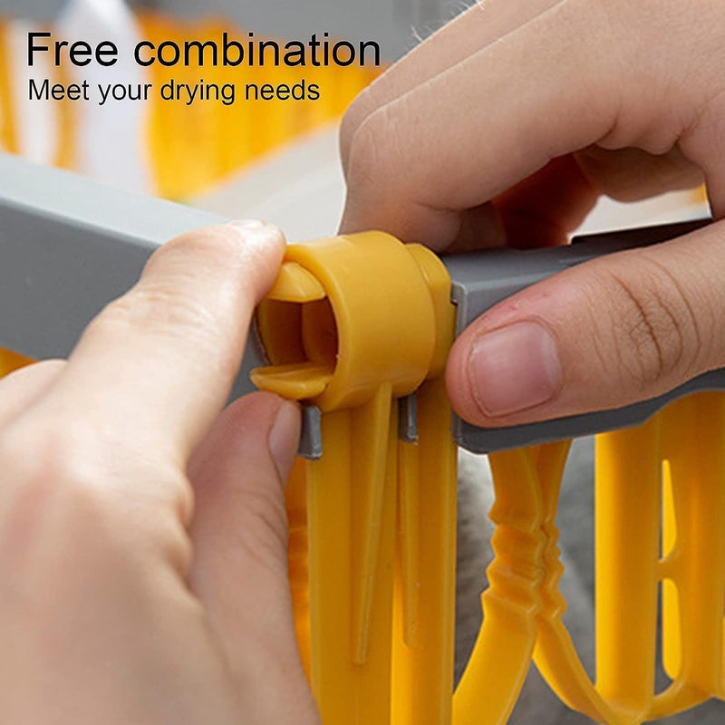 XIBO Portable Folding Clothes Drying Rack with Rotatable Clips 360 Degree Rotatable Plastic Clothes Hanger Stand for Baby Clothes Socks Towel Rack 1 Set - Image 2