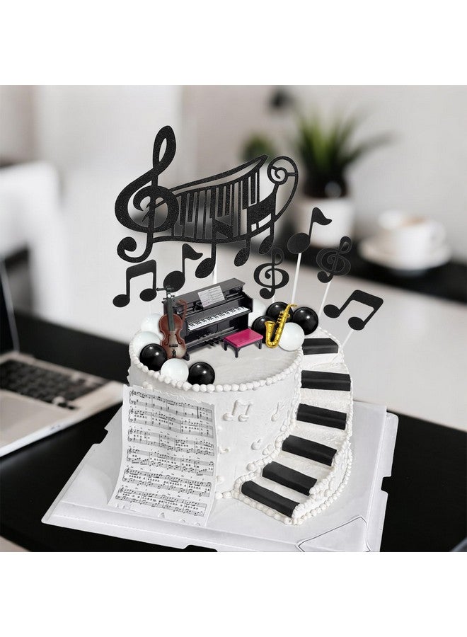 Knana 22Pcs Music Cake Toppers Piano Violin Cake Decorations Musical Notes Decorations for Party Supplies - Image 3