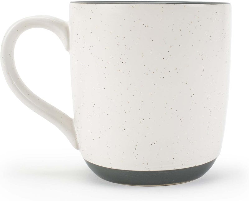 Elanze Designs Typewriter Speckled Grey 13 ounce Ceramic Coffee Mugs Set of 4 - Image 2