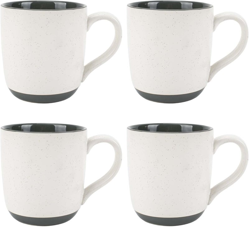 Elanze Designs Typewriter Speckled Grey 13 ounce Ceramic Coffee Mugs Set of 4 - Image 1