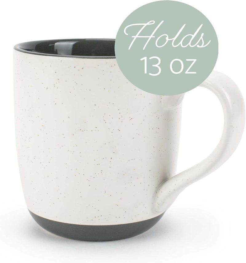 Elanze Designs Typewriter Speckled Grey 13 ounce Ceramic Coffee Mugs Set of 4 - Image 3