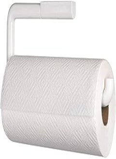 Generic Cabinet Paper Towel Holder, Under Cabinet Paper Roll Rack, No Drilling Metal Paper Roll Dispenser, Anti-rust, Over The Door for Kitchen Bathroom, Under-shelf, Toilet, Napkins Organizer, White, 