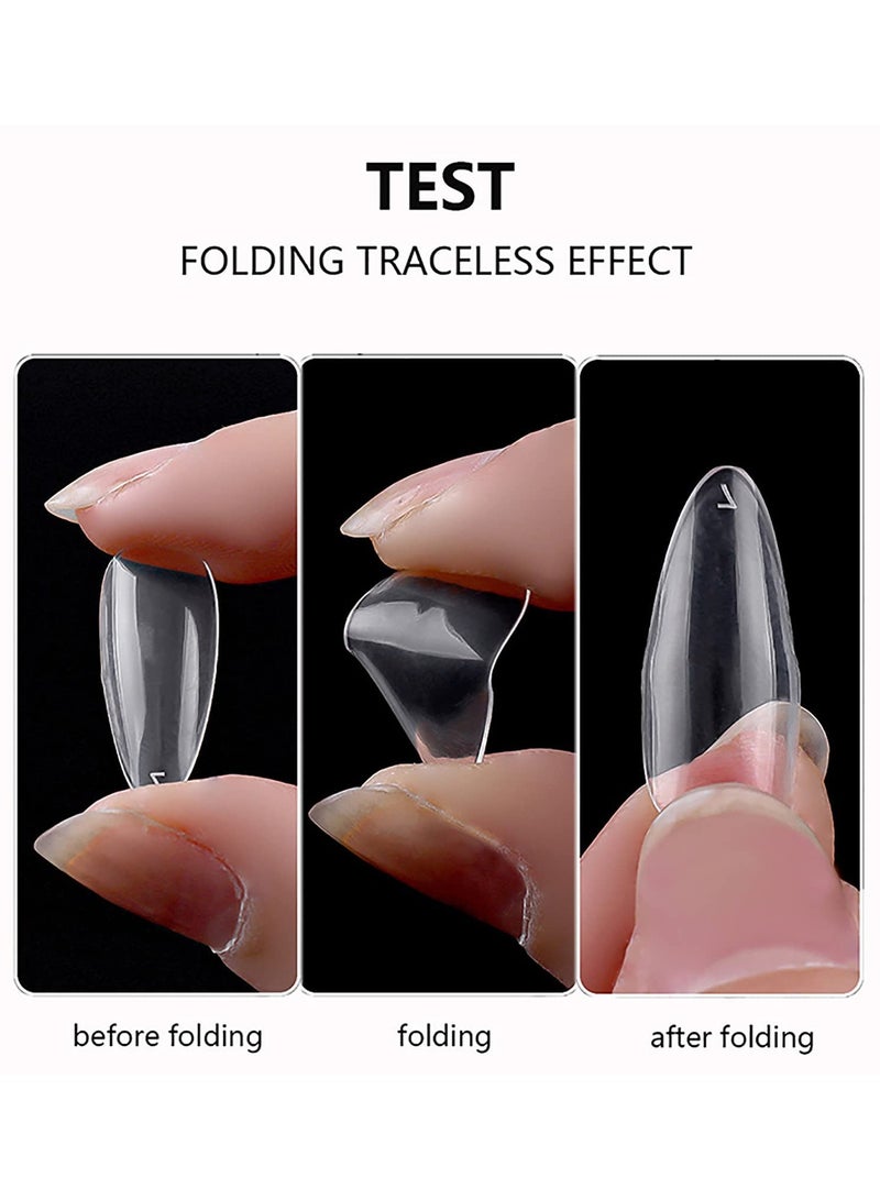 500 Pcs Clear False Nails, Coffin Nail Tips Full Cover, Clear Acrylic False Nails with Case, Fake Nail Tips for Poly Nail Extension Nail Art DIY Home, 10 Sizes (Clear) - Image 4