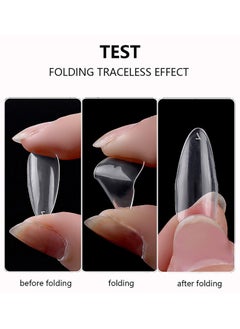KHAJUL 500 Pcs Clear False Nails, Coffin Nail Tips Full Cover, Clear Acrylic False Nails with Case, Fake Nail Tips for Poly Nail Extension Nail Art DIY Home, 10 Sizes (Clear)  - Image 4