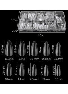 KHAJUL 500 Pcs Clear False Nails, Coffin Nail Tips Full Cover, Clear Acrylic False Nails with Case, Fake Nail Tips for Poly Nail Extension Nail Art DIY Home, 10 Sizes (Clear)  - Image 2