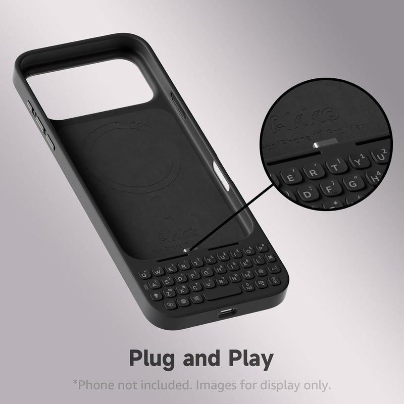 Akko MetaKey Keyboard for iPhone 17 Pro Max Maximize Screen Space Keyboard Case for Accurate Typing, Space Black - Image 5