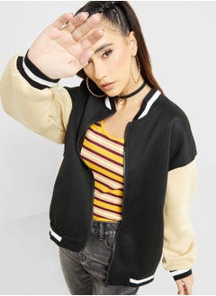 Colorblock Baseball Varsity Jacket