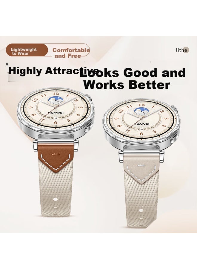 Wei Qiantu Weiqiantu Compatible Braided Watch Strap For Huawei Watch Gt6/gt5/5pro/gt4/watch5, Official Style, 41/42mm Dial, Saddle Starlight - Push-in Versio - Image 2