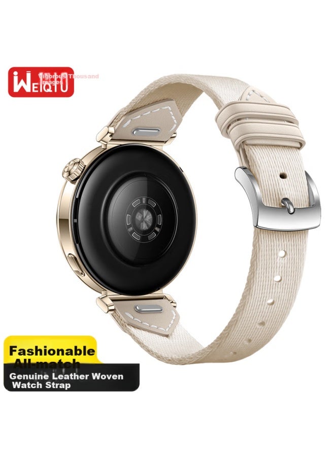 Wei Qiantu Weiqiantu Compatible Braided Watch Strap For Huawei Watch Gt6/gt5/5pro/gt4/watch5, Official Style, 41/42mm Dial, Saddle Starlight - Push-in Versio - Image 1