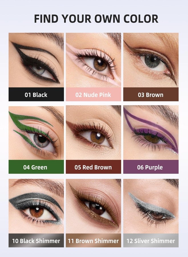 DuaTana Glitter Waterline Gel Eyeliner Pencil, Longwear Brown Shimmer Eyeliner Pencil Waterproof& Smudge Proof Creamy Smooth Eye Liner,Retractable Eye Liner Brightener Pen Crayon Eyes Makeup Gift for Women-11 - Image 5