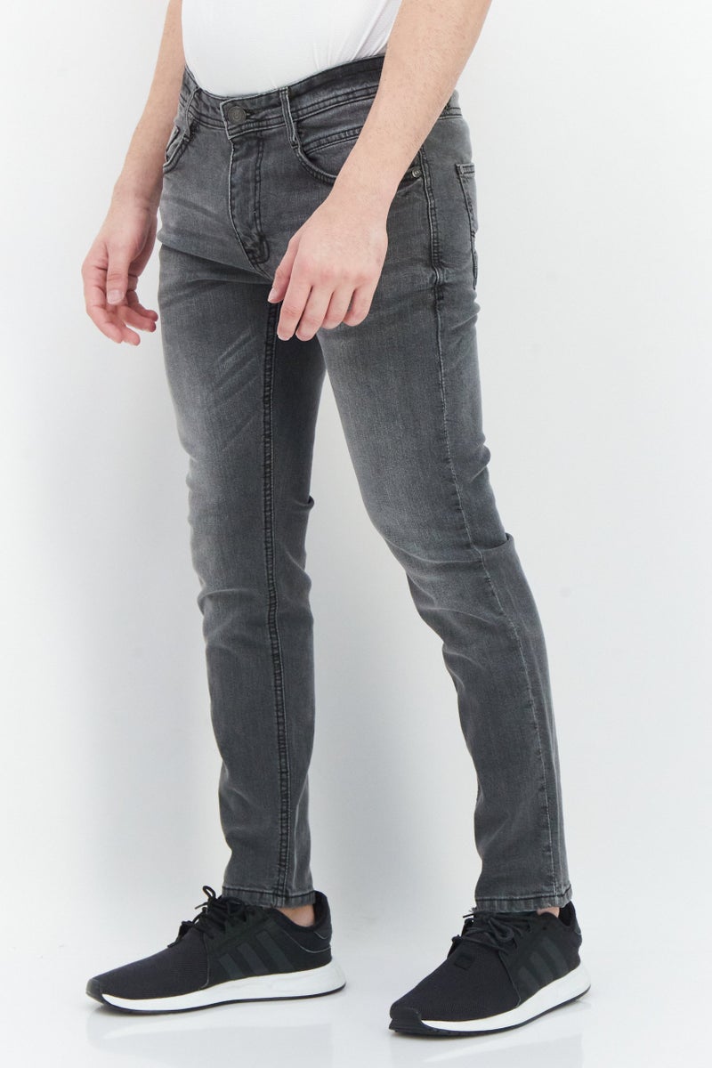 DUCK AND COVER Men Slim Fit Stretchable Washed Denim Jeans, Grey - Image 2