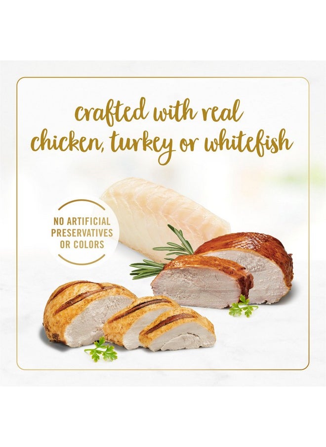 فانسي فيست - طعام القطط الرطب من Y Feast Delights مع الدجاج المشوي بالجبن الشيدر أو الديك الرومي أو السمك الأبيض وجبن الشيدر Feast In Gravy - عبوة متنوعة - (عبوة من 24 علبة) 3 أونصة - Image 1