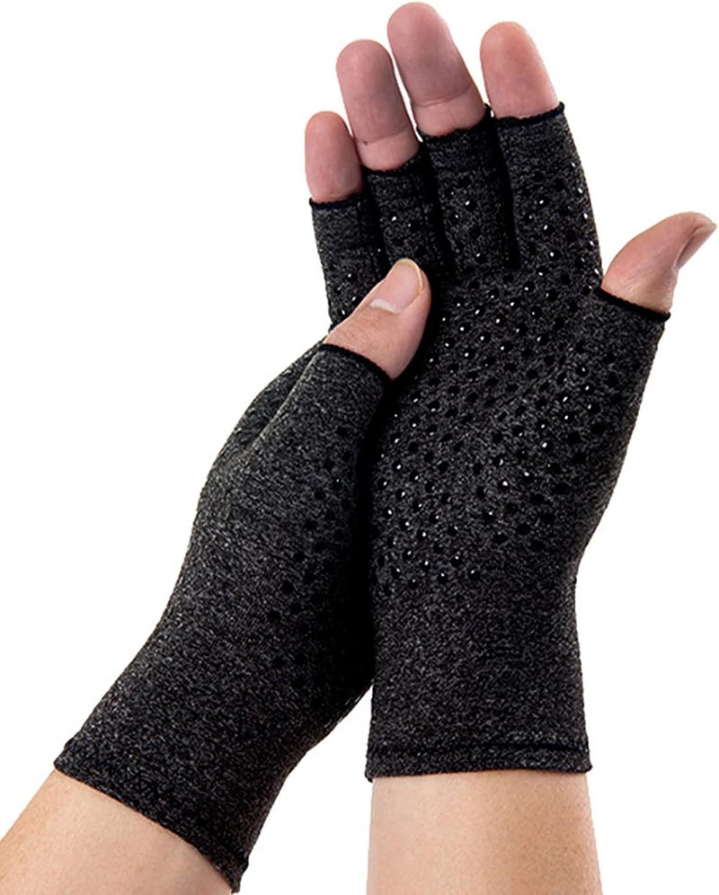 Compression arthritis gloves, 3D elastic package with uniform pressure for cycling driving fitness daily health care, half finger breathable comfortable (M) - Image 5