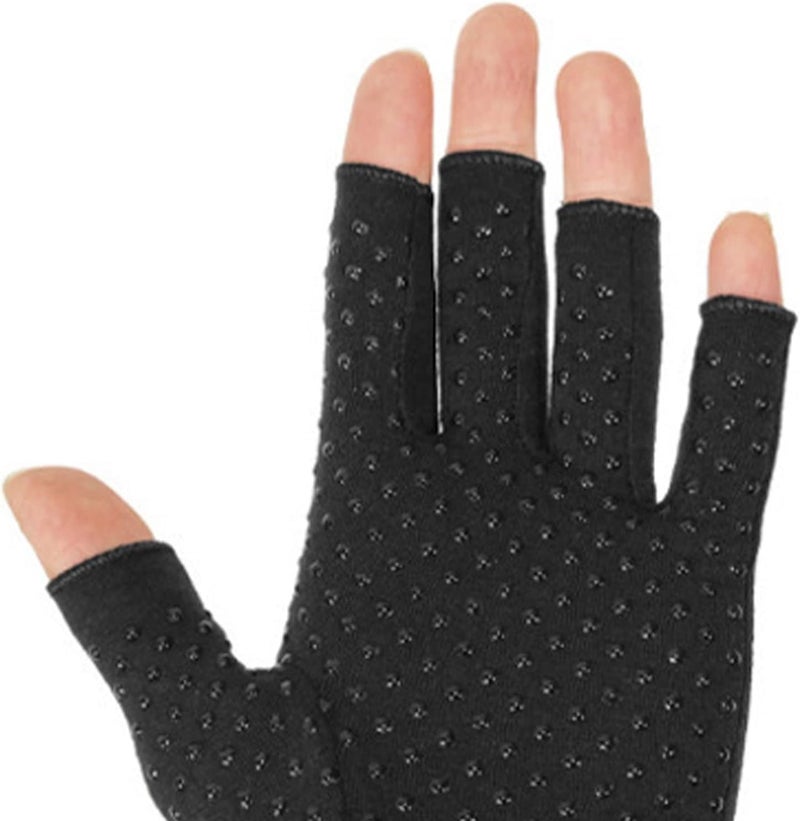 Compression arthritis gloves, 3D elastic package with uniform pressure for cycling driving fitness daily health care, half finger breathable comfortable (M) - Image 2