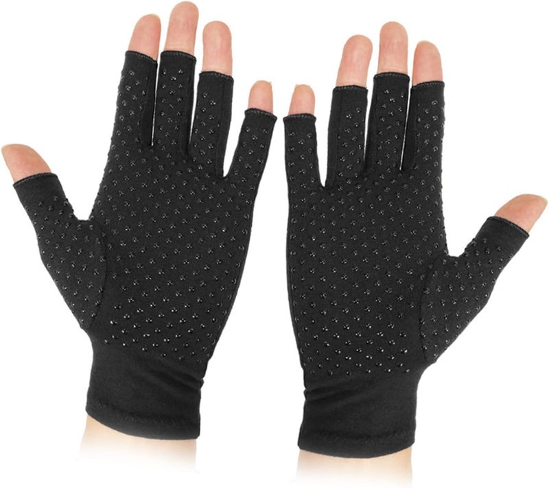 Compression arthritis gloves, 3D elastic package with uniform pressure for cycling driving fitness daily health care, half finger breathable comfortable (M) - Image 3