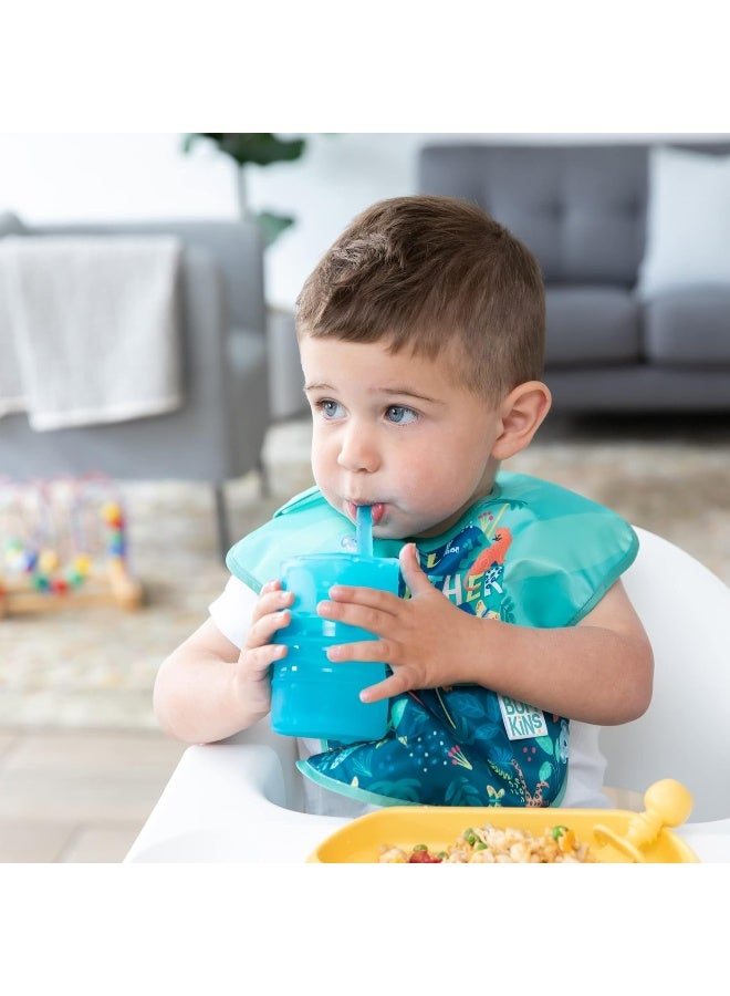 Bumkins Baby and Toddler Cups, Sippy Cup with Straw, Spill Proof, Transition Cup for Babies Ages 1 Year Up, Sip from Lid, Straw or Cup, Platinum Silicone, Holds 7oz - Image 3