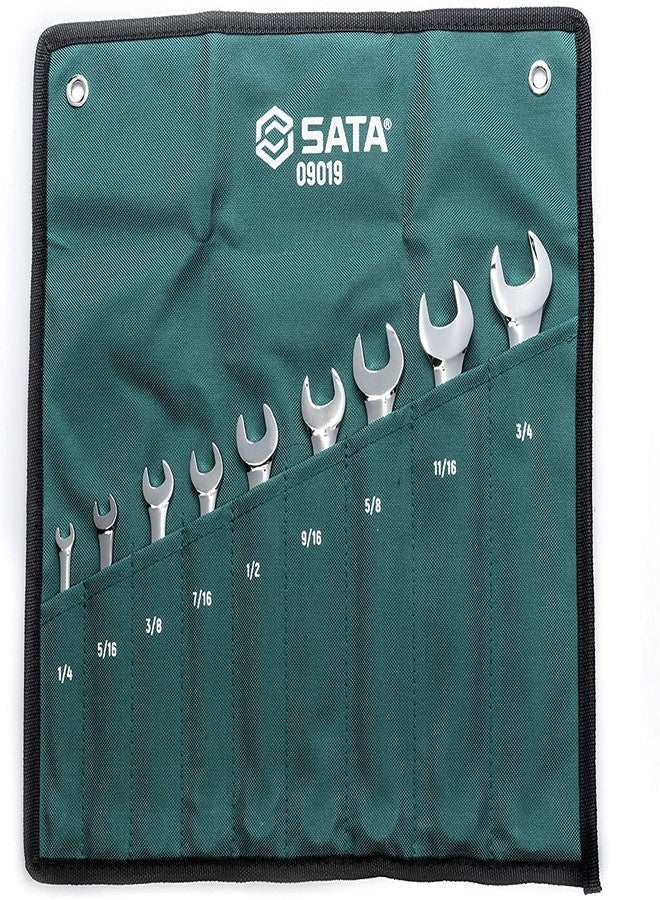 SATA 9-Piece Full-Polish Combination Wrench Set, SAE - ST09019SJ - Image 1