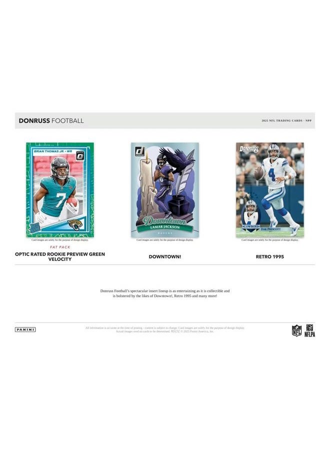 بانيني 2025  Donruss Football Retail, 24 Packs Per Box, 8 Cards Per Pack - Image 3