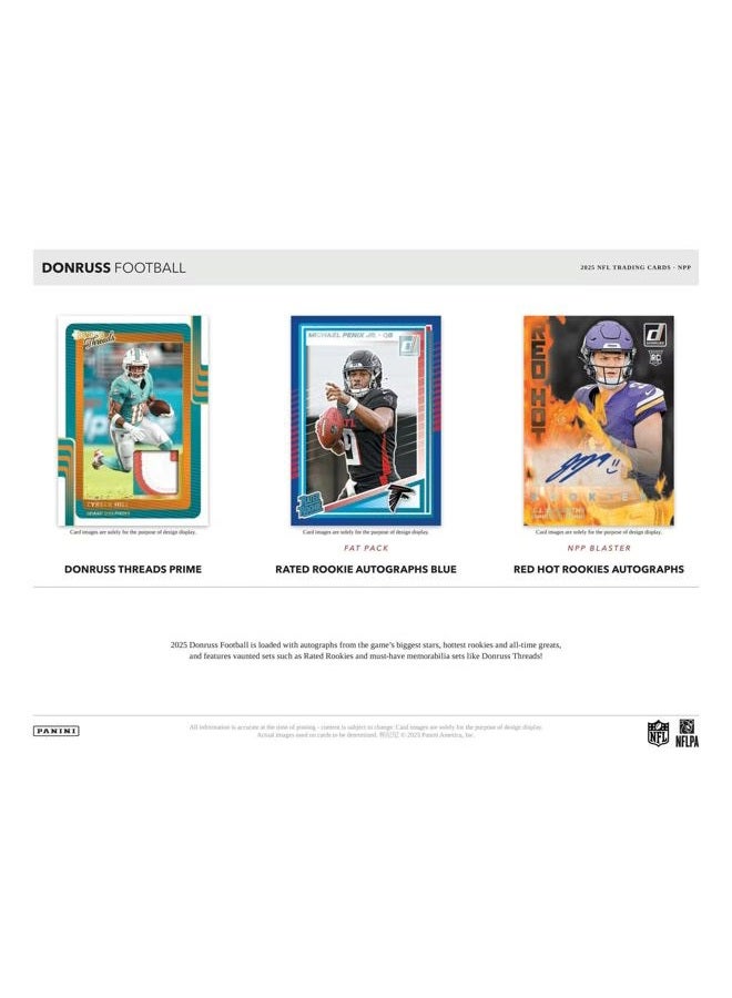 بانيني 2025  Donruss Football Retail, 24 Packs Per Box, 8 Cards Per Pack - Image 5